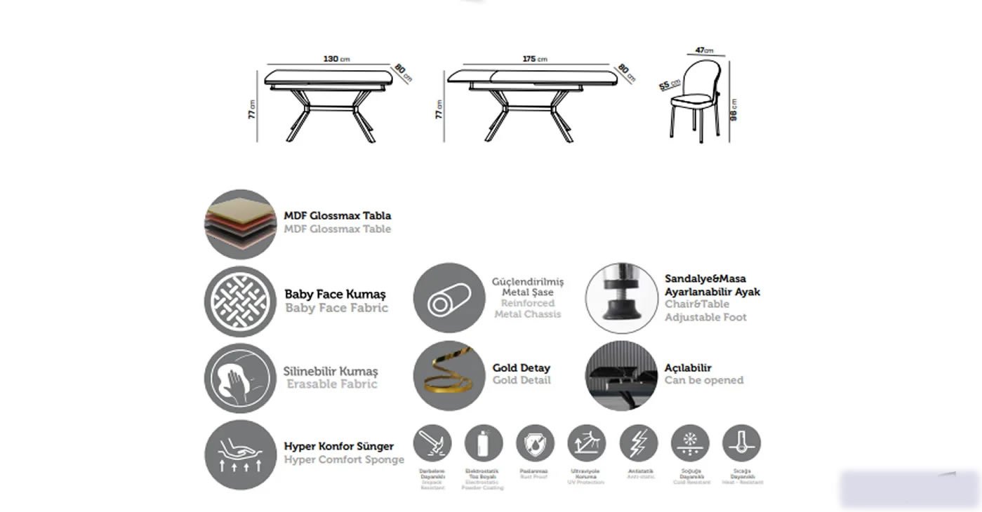 Lüks Masa Sandalye Takımı